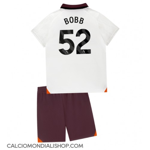 Maglie da calcio Manchester City Oscar Bobb #52 Seconda Maglia Bambino 2023-24 Manica Corta (+ Pantaloni corti)